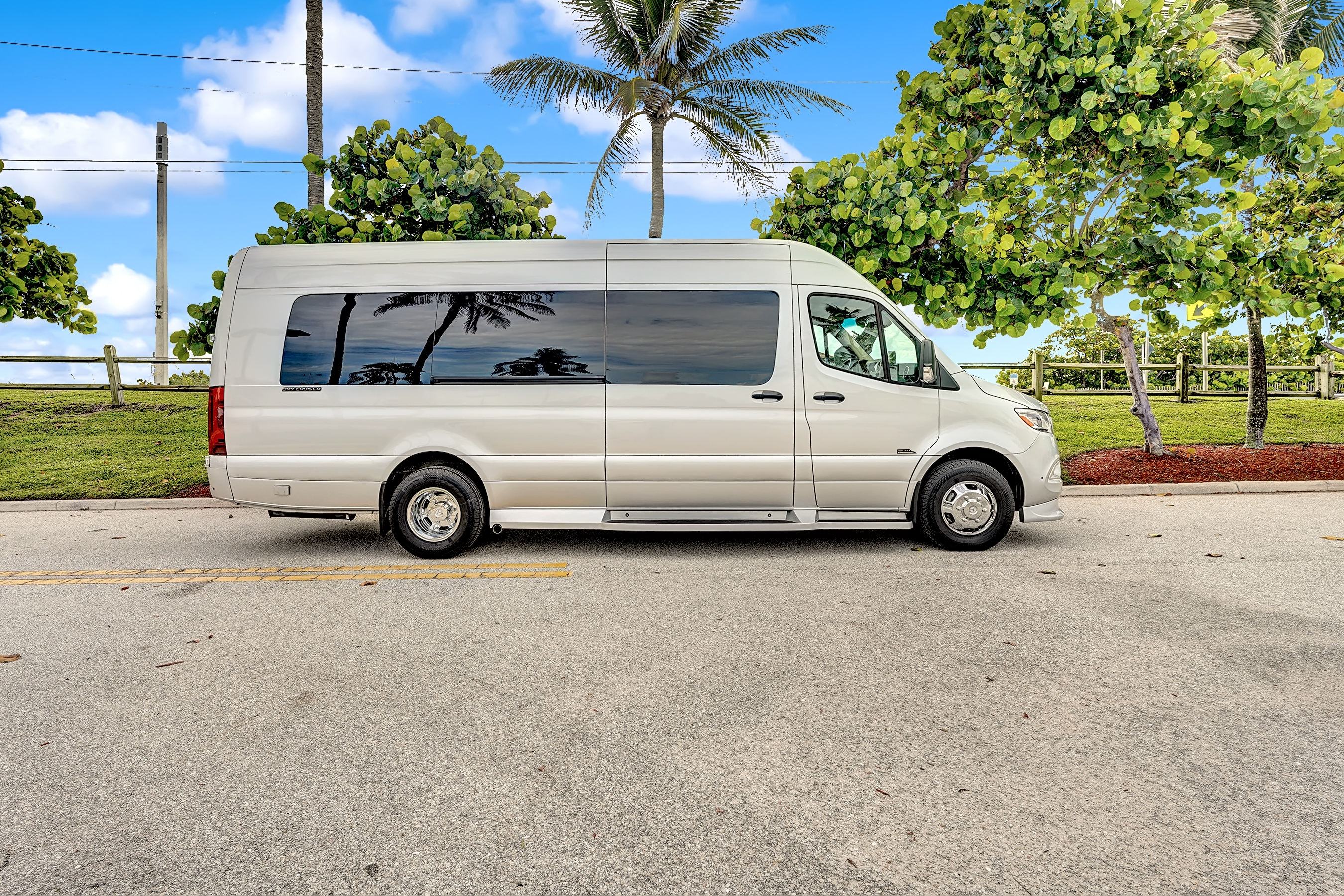 Sterling Route luxury Sprinter van — side profile exterior